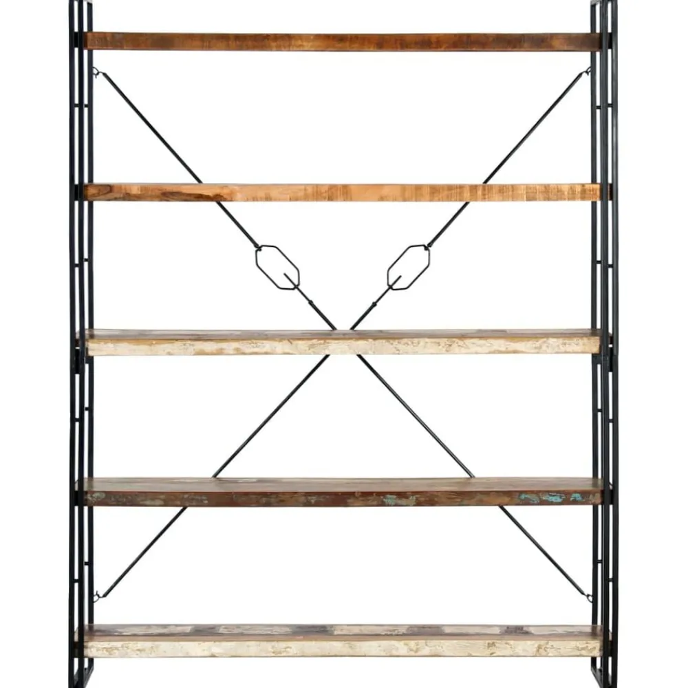 Étagères-vidaXL Bibliothèque 5 niveaux 140x30x180cm Bois solide de récupération Marron