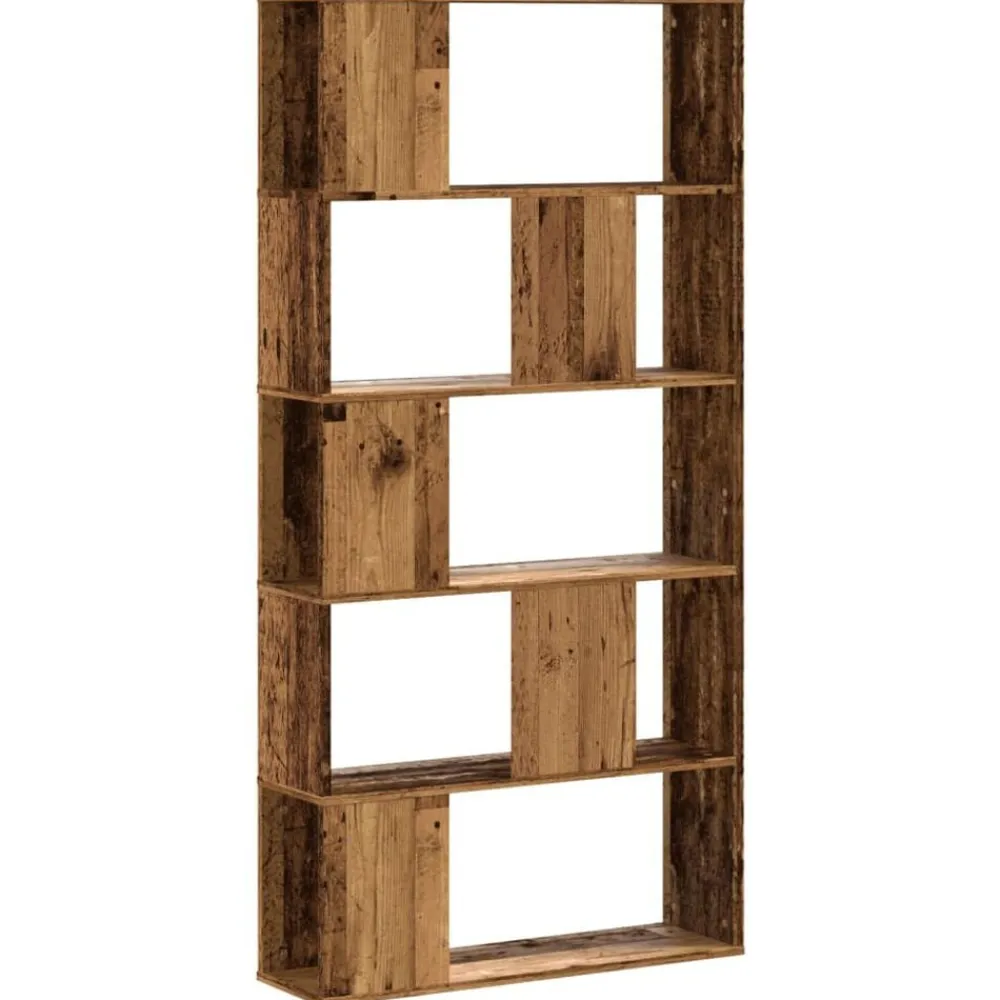 Étagères-vidaXL Bibliothèque 5 niveaux bois d'ingénierie Vieux bois