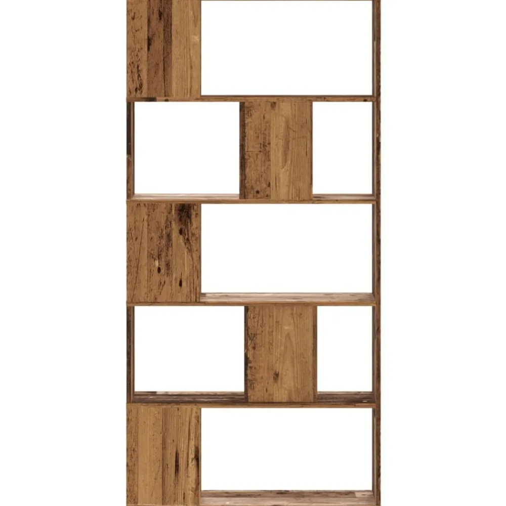 Étagères-vidaXL Bibliothèque 5 niveaux bois d'ingénierie Vieux bois