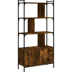 vidaXL Bibliothèque avec portes chêne fumé 76,5x30x154,5 cm