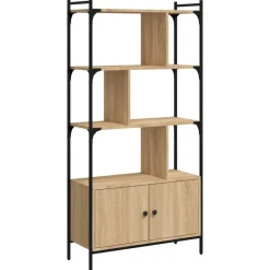 Étagères-vidaXL Bibliothèque avec portes Chêne Sonoma 76,5x30x154,5 cm Bois d'ingénierie Ch&ecirc;ne sonoma