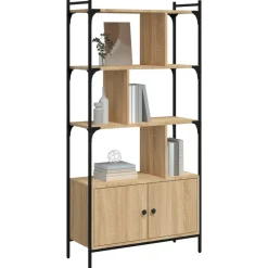 Étagères-vidaXL Bibliothèque avec portes Chêne Sonoma 76,5x30x154,5 cm Bois d'ingénierie Ch&ecirc;ne sonoma