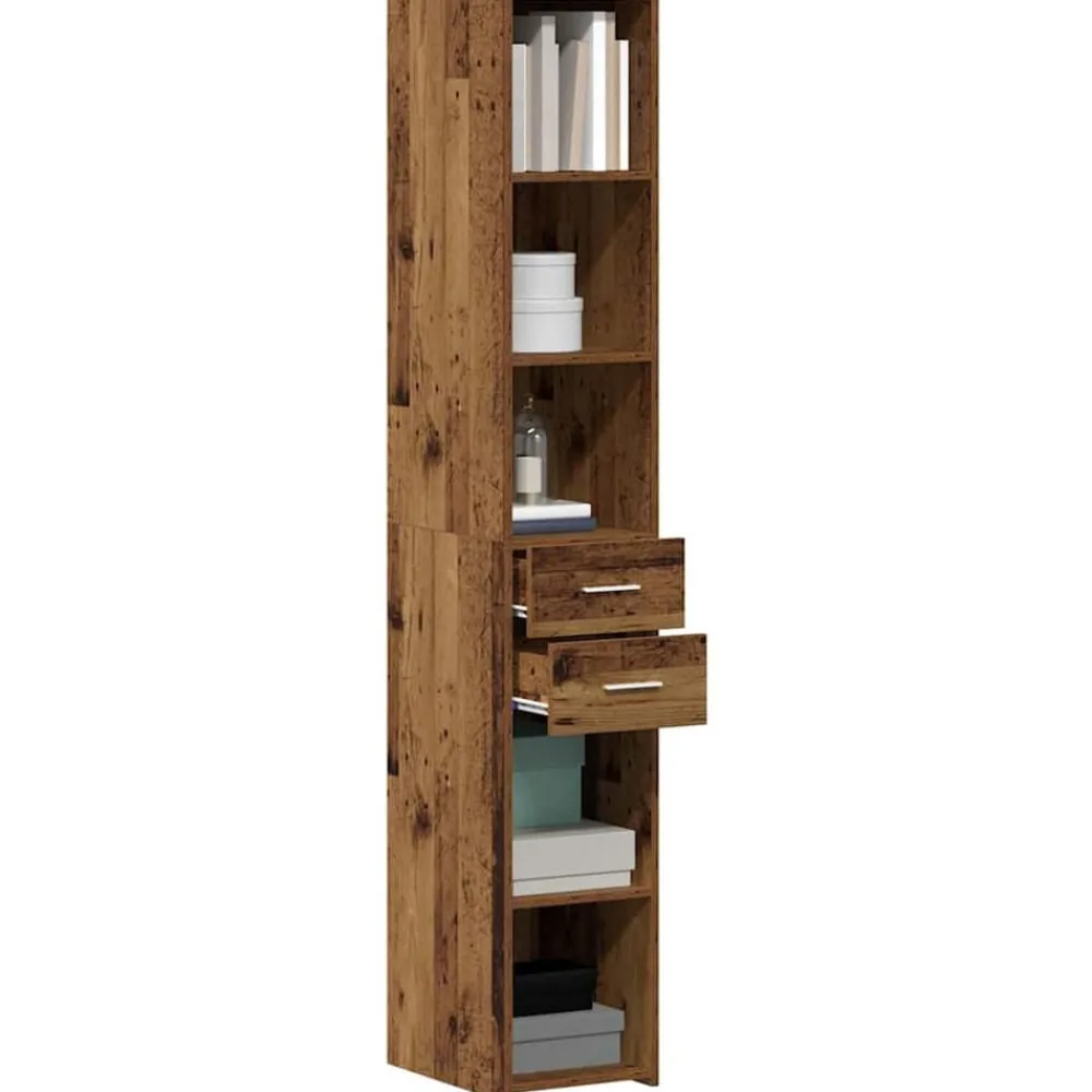 Armoires & Meubles De Rangement-vidaXL Bibliothèque avec tiroir 30 x 42.4 x 185.2 cm Bois ancien