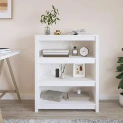Étagères-vidaXL Bibliothèque 80x35x97 cm Bois de pin massif Blanc