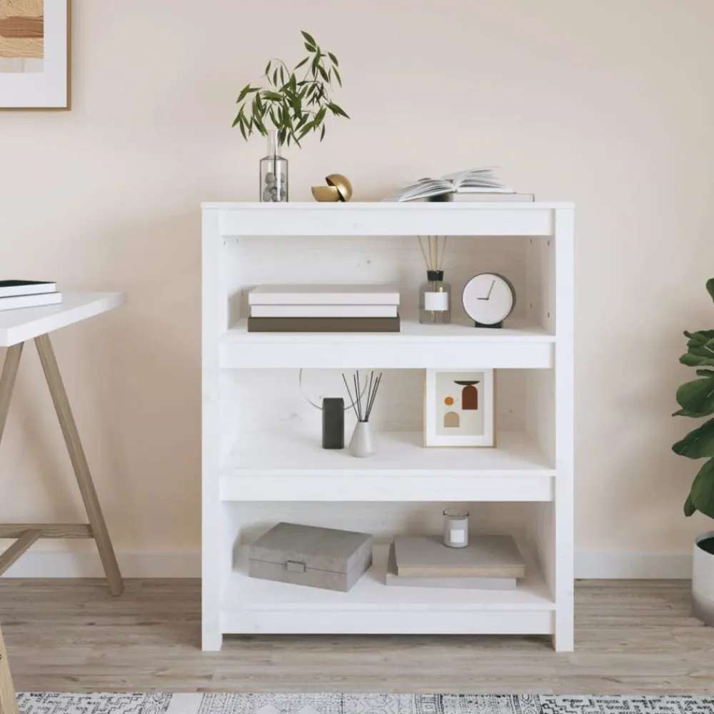 Étagères-vidaXL Bibliothèque 80x35x97 cm Bois de pin massif Blanc
