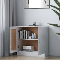 Étagères-vidaXL Bibliothèque 82,5x30,5x80 cm Bois d’ingénierie Blanc brillant