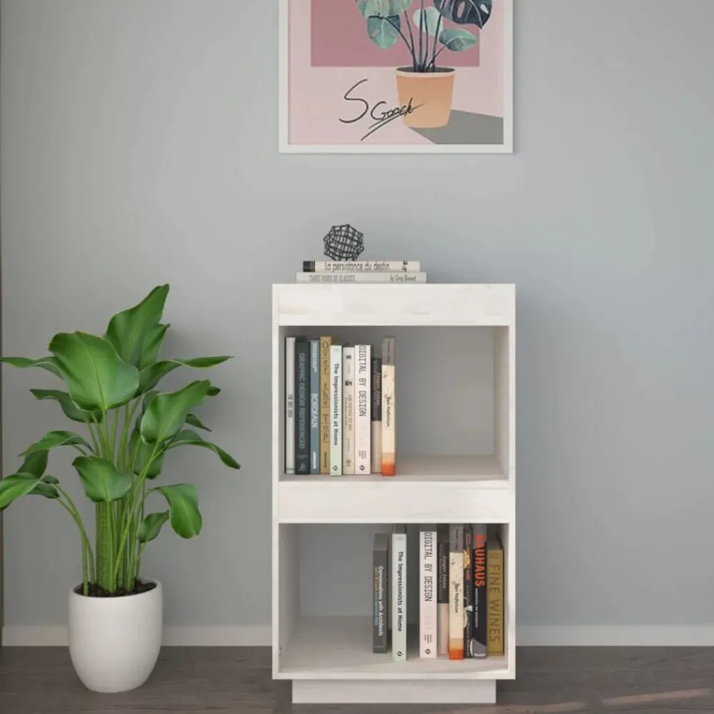 Étagères-vidaXL Bibliothèque 40x35x71 cm Bois de pin massif Blanc