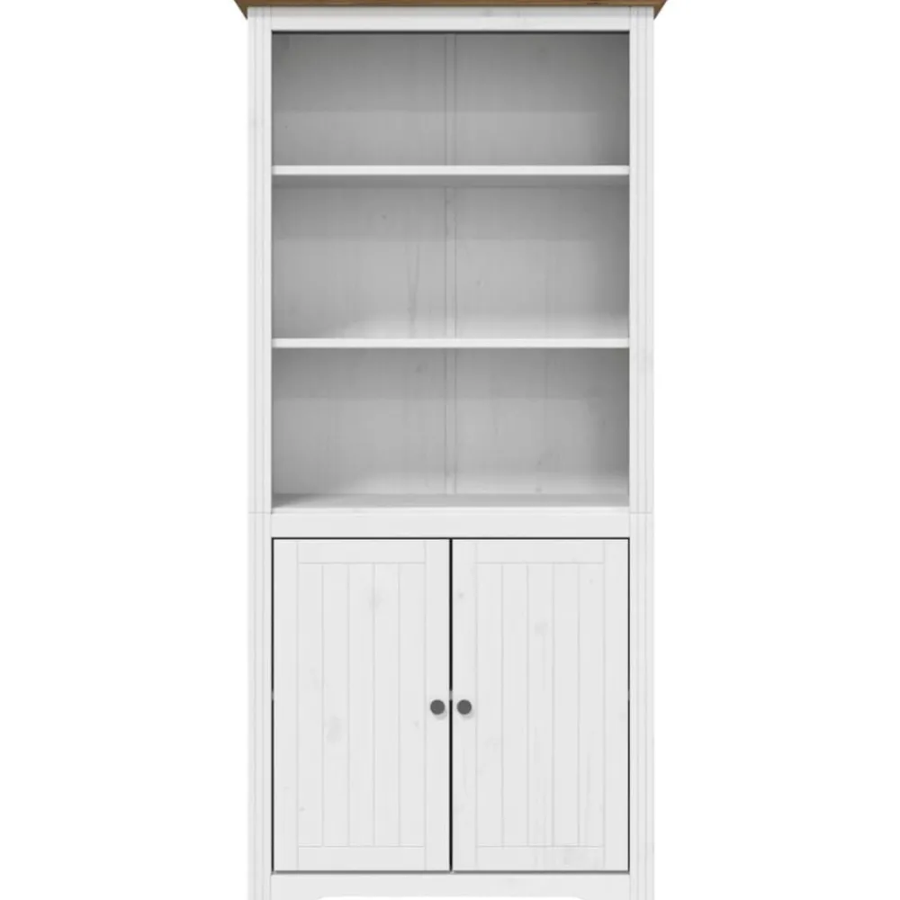 Étagères-vidaXL Bibliothèque BODO blanc and 82x40x173 cm bois massif pin Marron