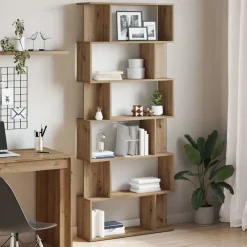 vidaXL Bibliothèque chêne artisanal 80x24x192 cm bois d'ingénierie