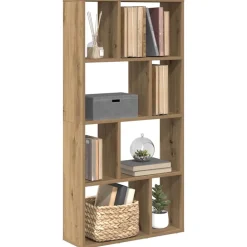 Étagères-vidaXL Bibliothèque chêne artisanal 60x20x120,5 cm bois d'ingénierie ch&ecirc;ne artisanal