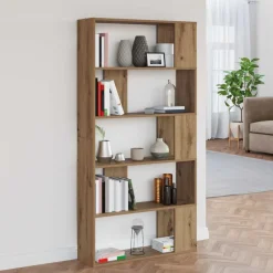 vidaXL Bibliothèque Chêne artisanal 80 x 24 x 159 cm Bois d'ingénierie