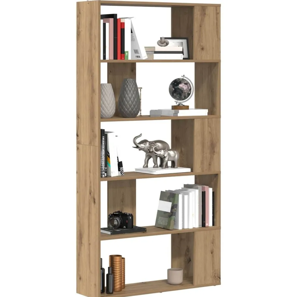 vidaXL Bibliothèque Chêne artisanal 80 x 24 x 159 cm Bois d'ingénierie