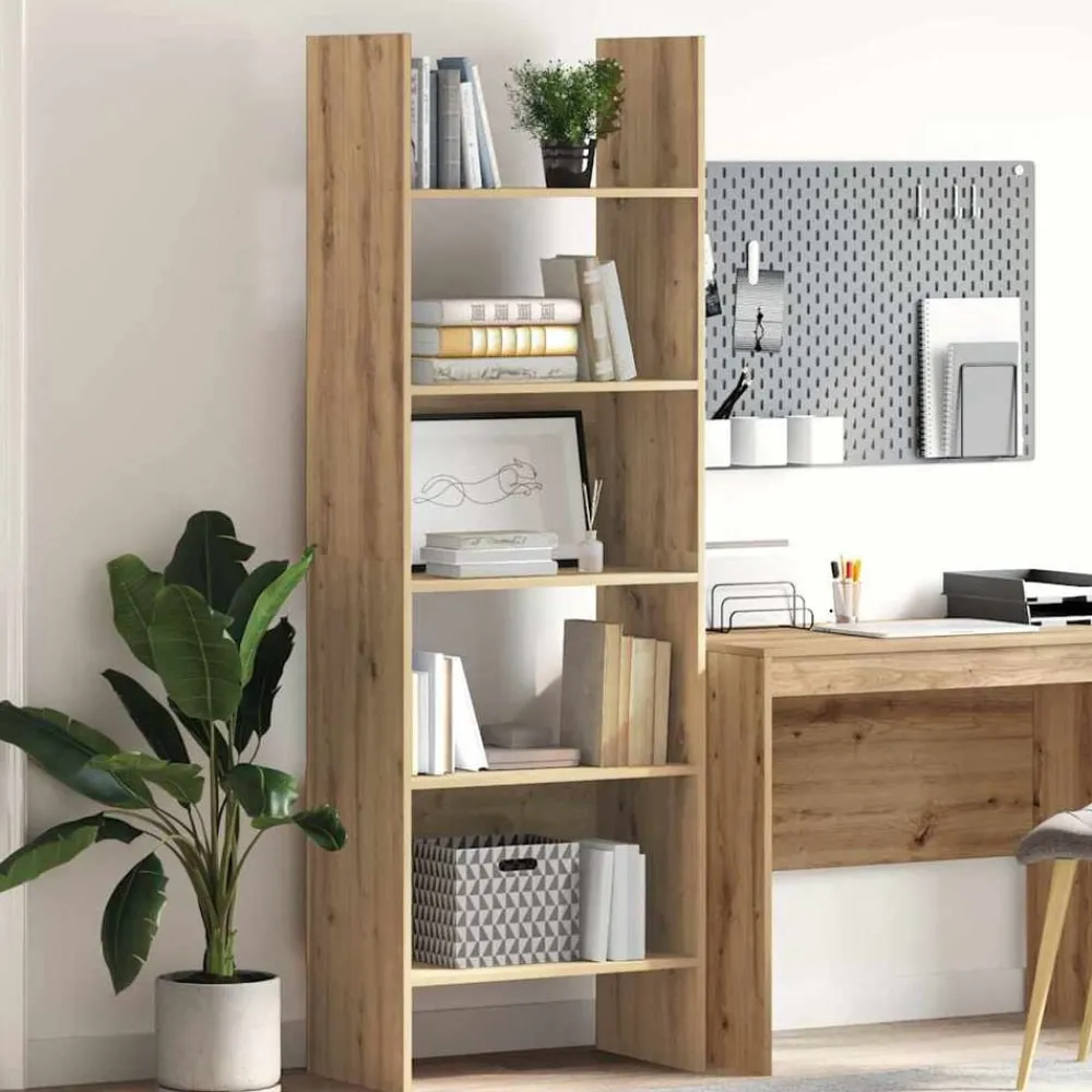 vidaXL Bibliothèque Chêne artisanal 60 x 35 x 180 cm Bois d'ingénierie