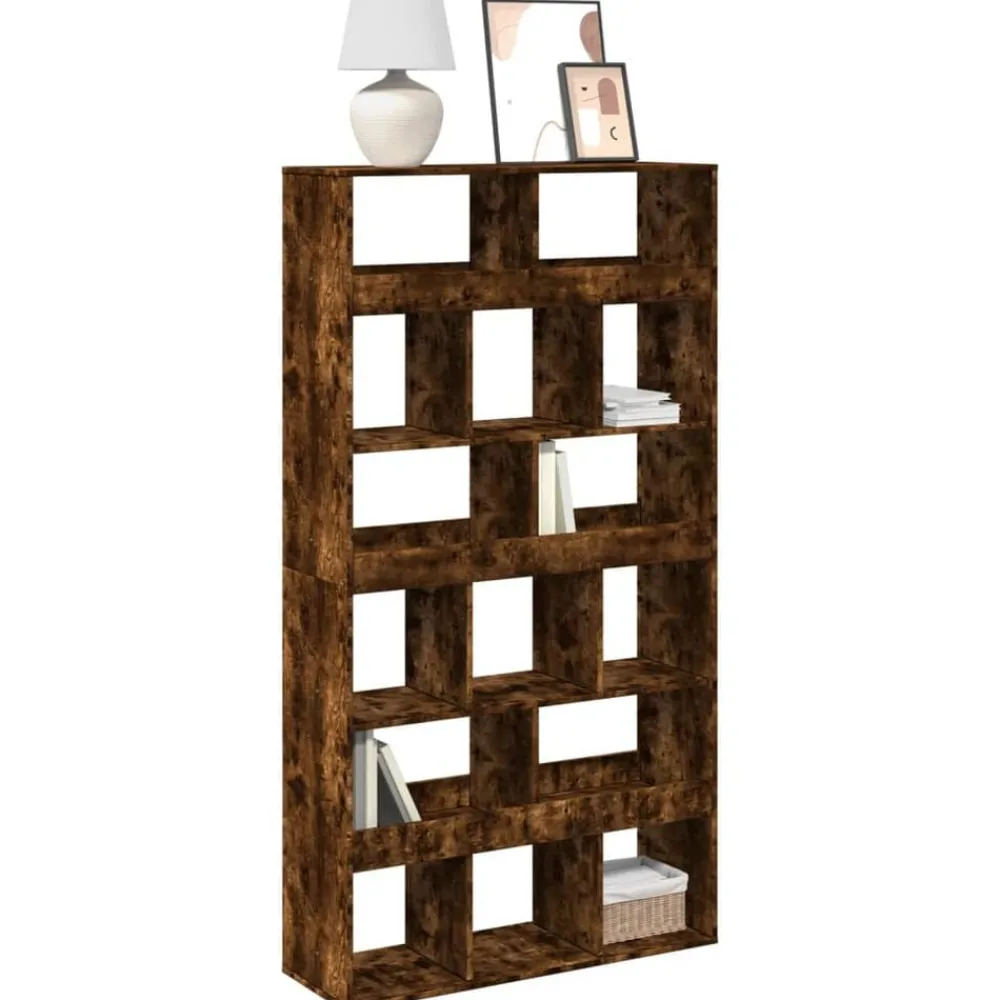 Étagères-vidaXL Bibliothèque chêne fumé 100x33x187,5 cm bois d'ingénierie Chêne fumé