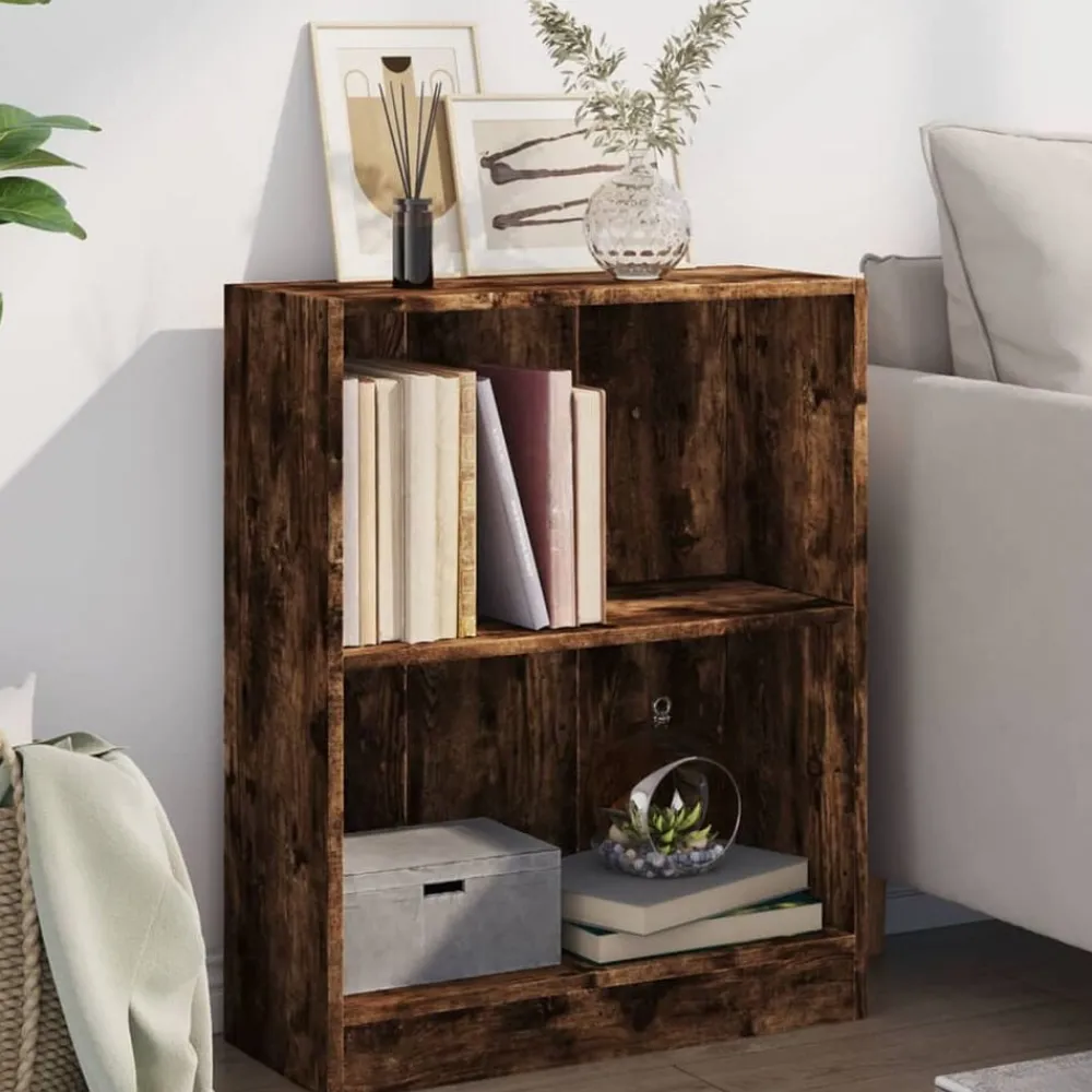 Étagères-vidaXL Bibliothèque Chêne fumé 60x24x76 cm Bois d'ingénierie Chêne fumé
