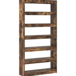 vidaXL Bibliothèque Chêne fumé 100 x 30 x 198 cm Bois d'ingénierie