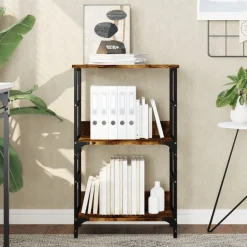 Étagères-vidaXL Bibliothèque chêne fumé 50x33x82 cm bois d'ingénierie Ch&ecirc;ne fumé