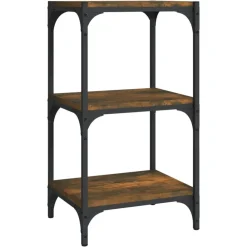 Étagères-vidaXL Bibliothèque Chêne fumé 40x33x70,5cm Bois d'ingénierie et acier Chêne fumé