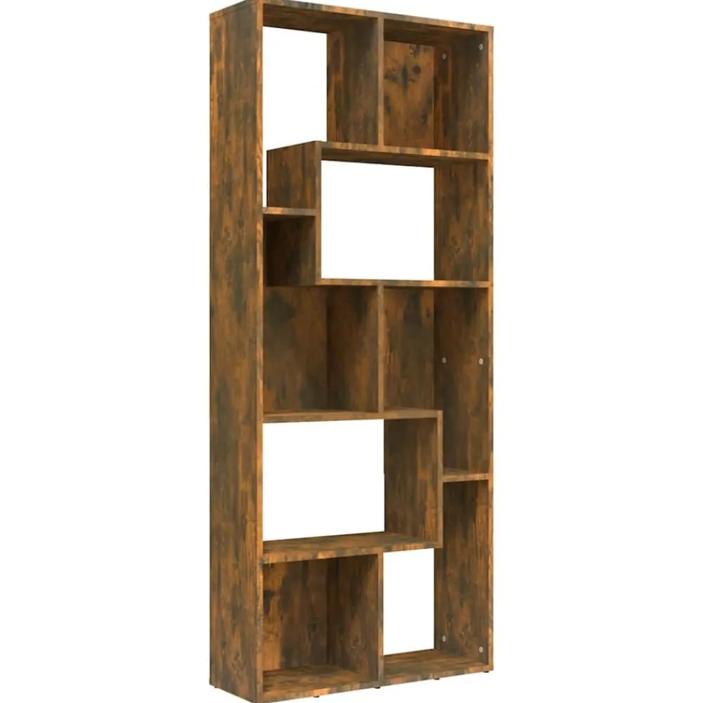 Étagères-vidaXL Bibliothèque Chêne fumé 67x24x161 cm Bois d'ingénierie Chêne fumé