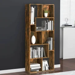 Étagères-vidaXL Bibliothèque Chêne fumé 67x24x161 cm Bois d'ingénierie Ch&ecirc;ne fumé