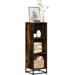 Étagères-vidaXL Bibliothèque chêne fumé 33,5x33x107,5 cm bois d'ingénierie Ch&ecirc;ne fumé