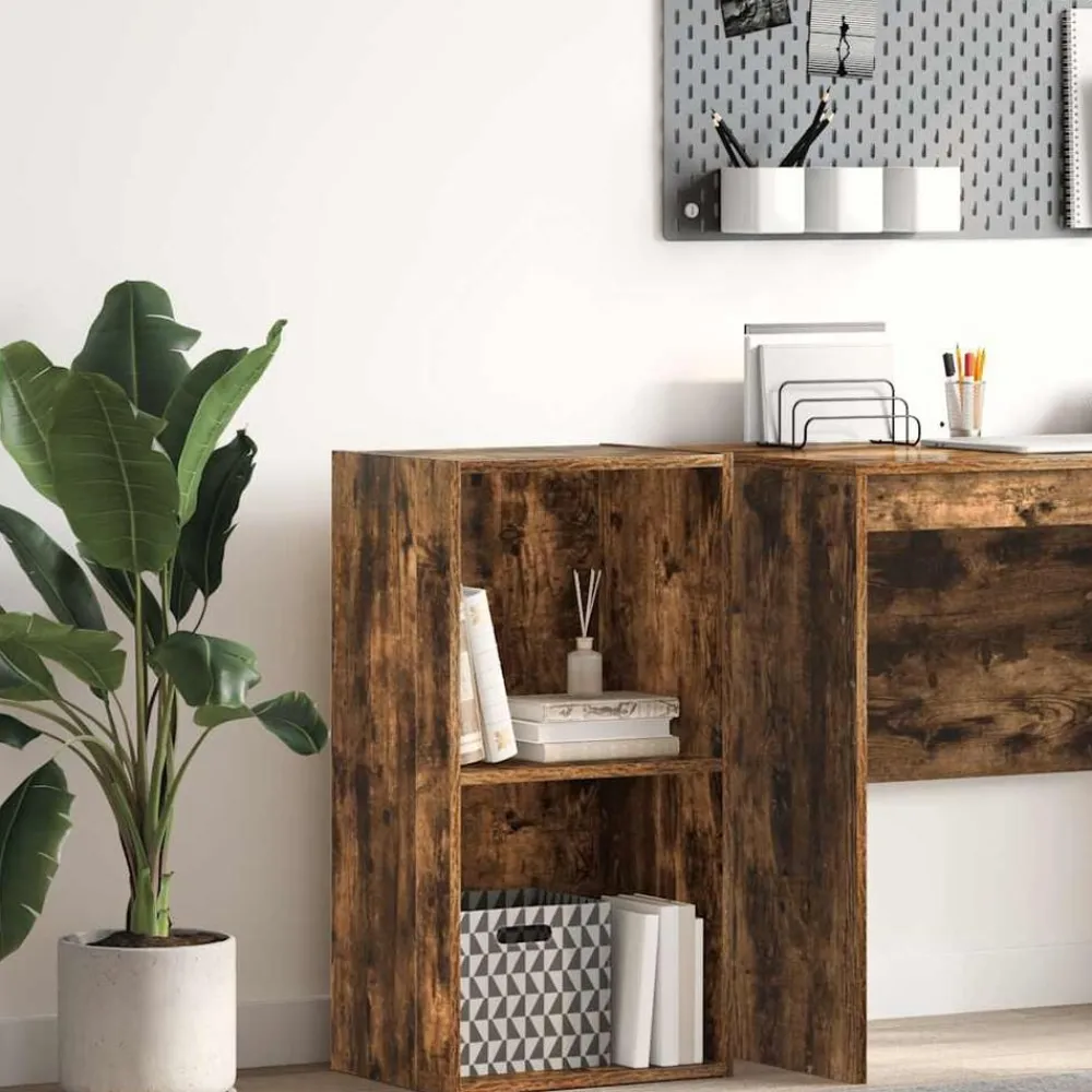 vidaXL Bibliothèque chêne fumé 40x30x77 cm bois d'ingénierie