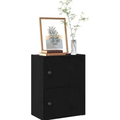 Étagères-vidaXL Bibliothèque chêne 40x24x52 cm bois d'ingénierie Noir