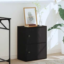 Étagères-vidaXL Bibliothèque chêne 40x24x52 cm bois d'ingénierie Noir