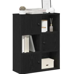 Étagères-vidaXL Bibliothèque chêne 60x24x76,5 cm bois d'ingénierie Noir
