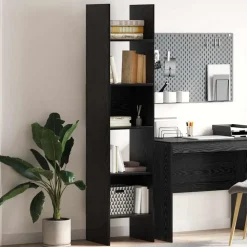 Étagères-vidaXL Bibliothèque Chêne noir 40 x 35 x 180 cm Bois d'ingénierie Ch&ecirc;ne noir