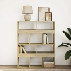 Étagères-vidaXL Bibliothèque chêne sonoma 100x33x125,5 cm bois d'ingénierie Ch&ecirc;ne sonoma