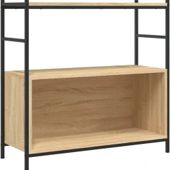 vidaXL Bibliothèque chêne sonoma 80x30x78,5cm bois d'ingénierie et fer