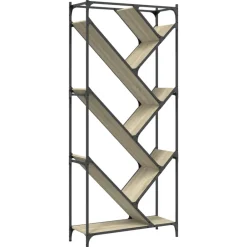 vidaXL Bibliothèque chêne sonoma 79x30x180 cm bois ingénierie et métal
