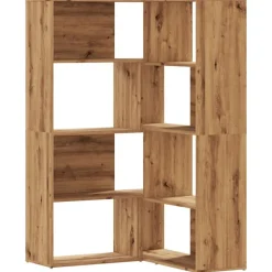 Étagères-vidaXL Bibliothèque d'angle 4 niveaux chêne artisanal bois ingénierie ch&ecirc;ne artisanal