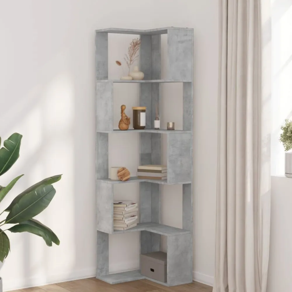 vidaXL Bibliothèque d'angle à 5 niveaux bois d'ingénierie