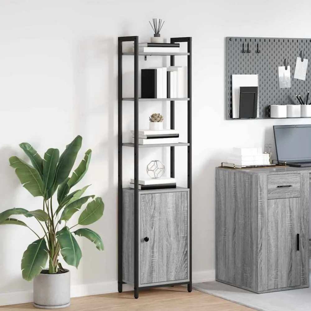 Étagères-vidaXL Bibliothèque Gris Sonoma 40 x 24 x 161 cm Bois d'ingénierie Sonoma gris