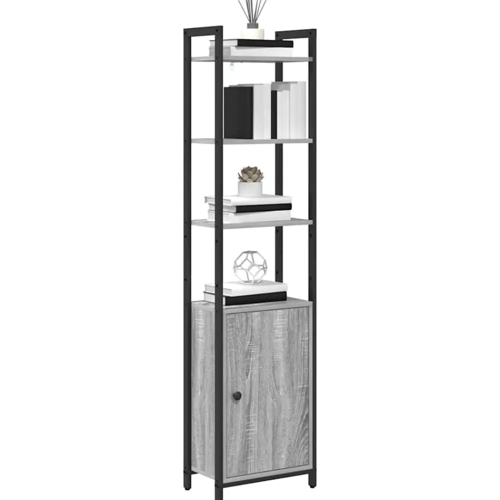 Étagères-vidaXL Bibliothèque Gris Sonoma 40 x 24 x 161 cm Bois d'ingénierie Sonoma gris
