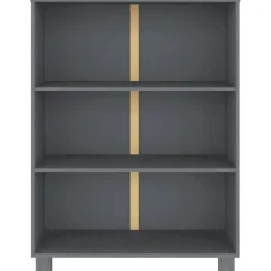 Étagères-vidaXL Bibliothèque HAMAR 85x35x112 cm Bois de pin massif Gris foncé
