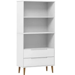 Étagères-vidaXL Bibliothèque MOLDE 85x35x170,5 cm Bois massif de pin Blanc