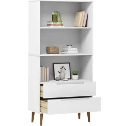 Étagères-vidaXL Bibliothèque MOLDE 85x35x170,5 cm Bois massif de pin Blanc