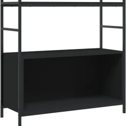 Étagères-vidaXL Bibliothèque 80x30x78,5 cm bois d'ingénierie et fer Noir