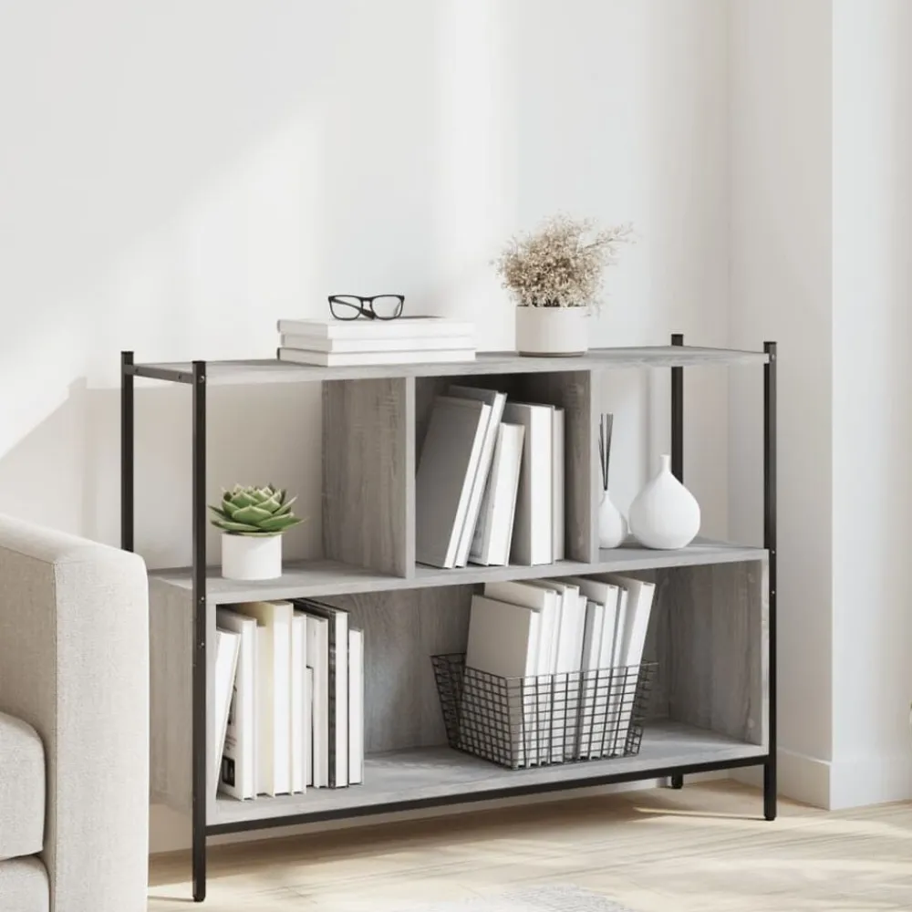 Étagères-vidaXL Bibliothèque 102x28x77,5 cm bois d'ingénierie Sonoma gris