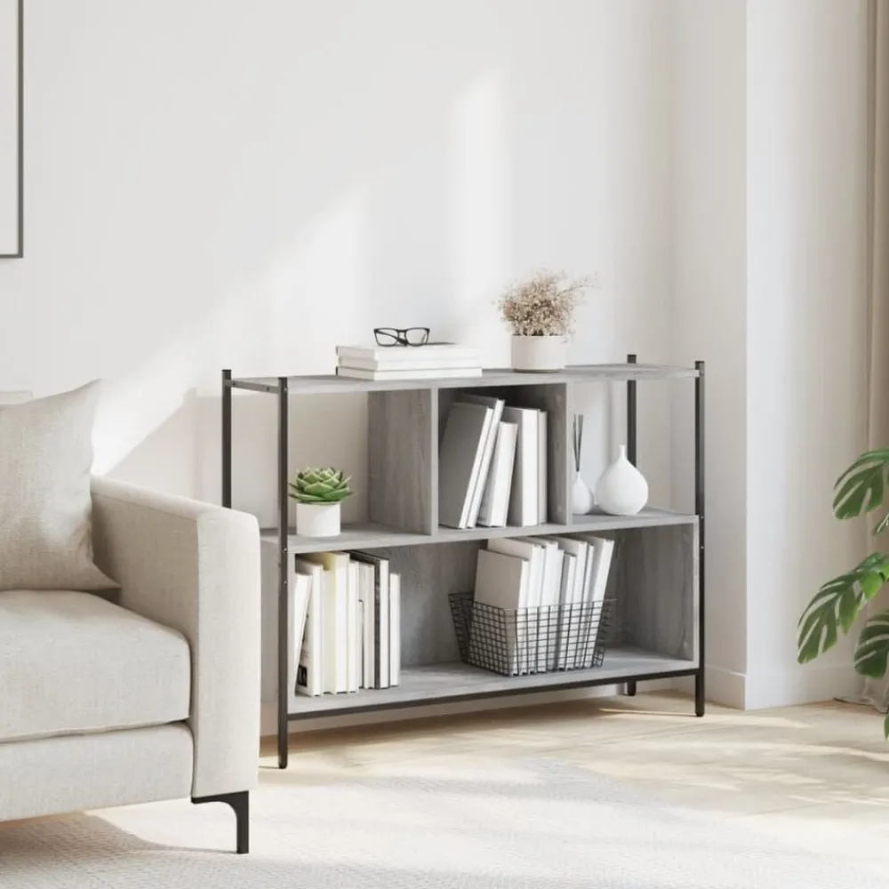 Étagères-vidaXL Bibliothèque 102x28x77,5 cm bois d'ingénierie Sonoma gris