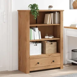 vidaXL Bibliothèque 80x35x110 cm Bois de pin massif Assortiment Panama