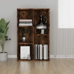 vidaXL Bibliothèque/Buffet chêne fumé 50x25x80 cm bois d'ingénierie