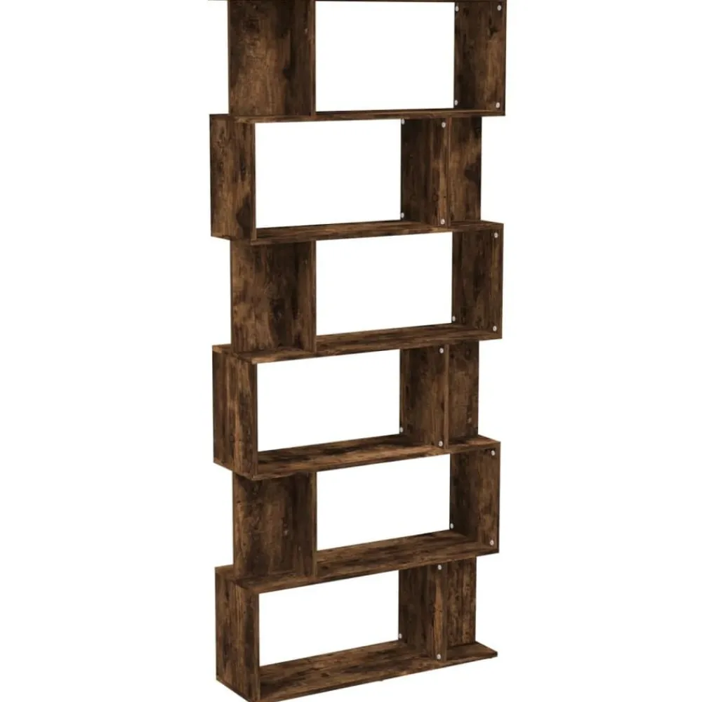 vidaXL Bibliothèque/Cloison Chêne fumé 80x24x192 cm Bois d'ingénierie