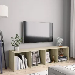 Étagères-vidaXL Bibliothèque/Meuble TV Chêne sonoma 143x30x36 cm Ch&ecirc;ne sonoma