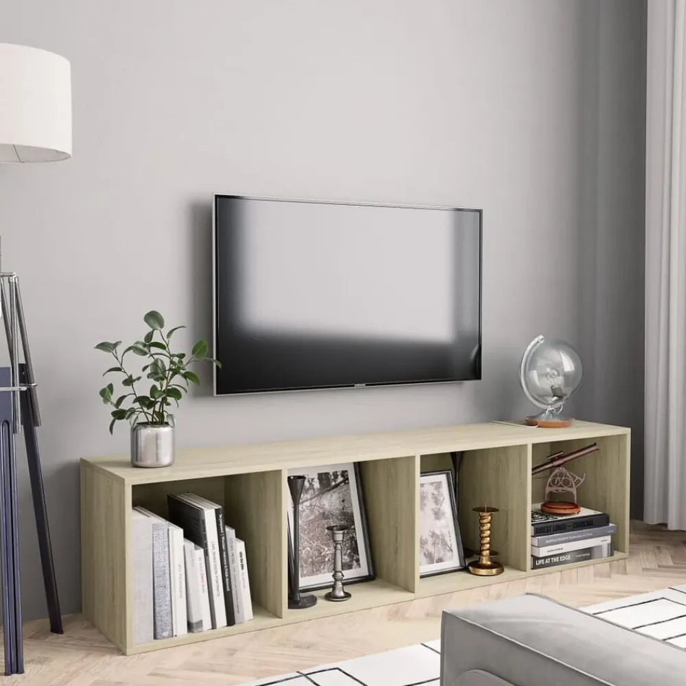 Étagères-vidaXL Bibliothèque/Meuble TV Chêne sonoma 143x30x36 cm Chêne sonoma