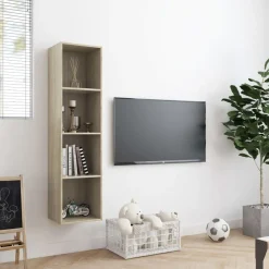 Étagères-vidaXL Bibliothèque/Meuble TV Chêne sonoma 143x30x36 cm Chêne sonoma