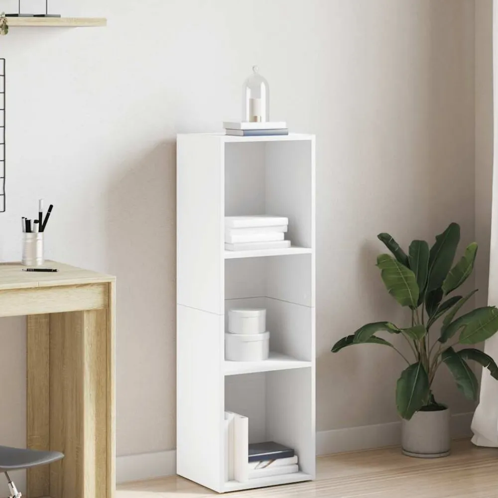 Étagères-vidaXL Bibliothèque/Meuble TV 36x30x114 cm Bois d'ingénierie Blanc